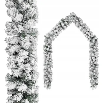 Vánoční dekorace Vánoční girlanda zasněžená, zelená, 20 cm