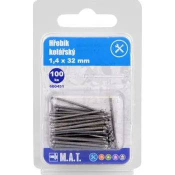 Hřebík hřebík kolářský 32x1,4mm (100ks) (0.05 Kg Šířka přepravní: 6,5 cm MTA MAXMIX Sklad14 600451)