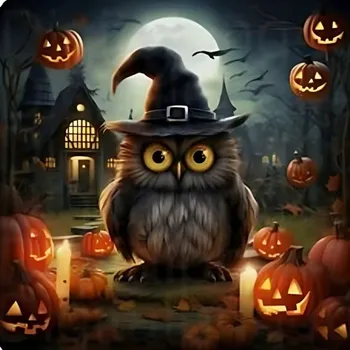 Diamantové malování Diamantové malování 30x40cm, Sova Halloween