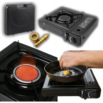 Turistický vařič KERAMICKÝ PLYNOVÝ VAŘIČ TURISTICKÝ KEMPINGOVÝ + KUFŘÍK A REDUKTOR