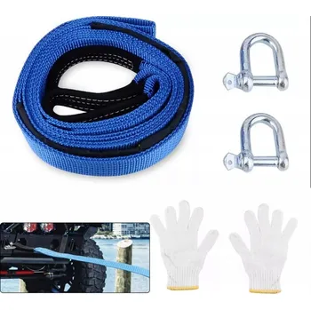 Tažné lano Tažné lano s háky, sada s rukavicemi, 5000 cm, 8000 kg