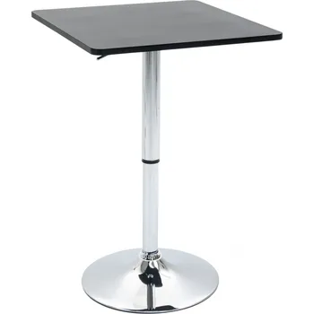 Barový stůl s otočnou deskou 60 x 60 x 82-103 cm | černý