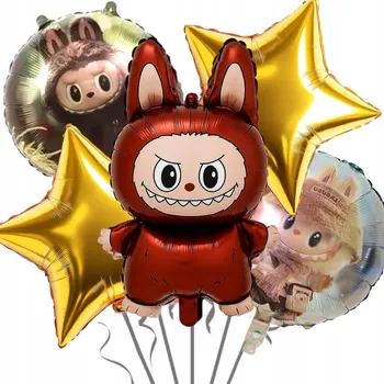 Balónek SADA FÓLIOVÝCH BALÓNKŮ LABU BU LABUBU 64x38 CM DEKORACE