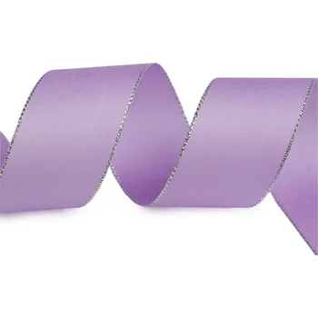 Stuha Stuha taftová s lurexem šíře 40 mm Varianta: 502 fialová sv. stříbrná, Balení: 10 m