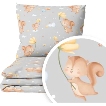 Povlečení Sada povlečení Čtyři Sloni 90 x 120 cm šedá