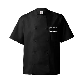 VL DURGA. Kuchyňská bunda s krátkým rukávem (110 g/m²) z bavlny (35 %) a polyesteru (65 %) 1 Vrchní část , 70 x 40 Transfer, 2 barvy