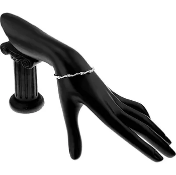 Náramek Náramek ze stříbra 925, drobné květy a vlnky ze zirkonů, podlouhlé články