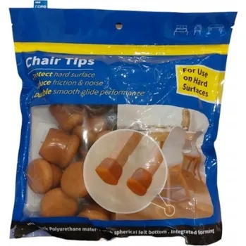 Podložka pod nábytek Návleky na nohy židlí GUMOVÉ PLST Silikonové Protiskluzové 24ks HNĚDÉ