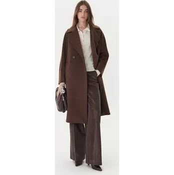Dámský kabát Weekend Max Mara Vlněný kabát Resina 2525016102 Hnědá Regular Fit 38