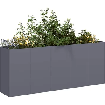 Truhlík OMAXI Truhlík antracitový 200x40x80 cm ocel válcovaná za studena 676092