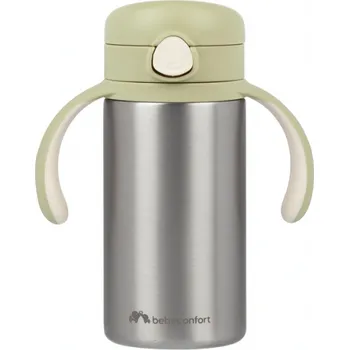 Bebeconfort Hrnek termoizolační s brčkem nerez 280 ml Green