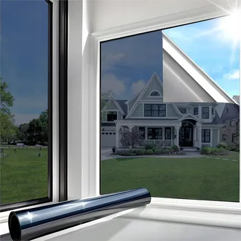 Okenní dekorace Tepelně TERMOIZOLAČNÍ okenní FÓLIE , ochrana proti slunci, venkovní ZRCADLO , 45x200cm