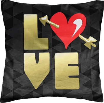 Povlak na dekorativní polštářek Povlak na polštář 40x40 Dekorativní Srdce Velur