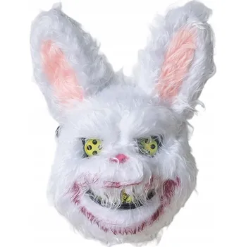 Karnevalová maska Maska na obličej Králík, klaun, bílá (imitace kůže)