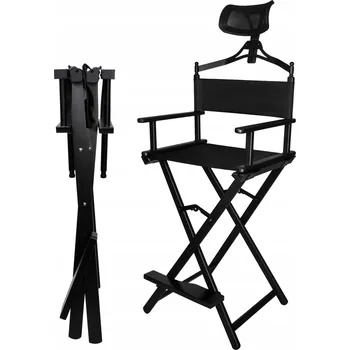 Kosmetické křeslo PAKO SKLÁDACÍ VODĚODOLNÉ KŘESLO NA MAKE-UP OPĚRKA HLAVY černé