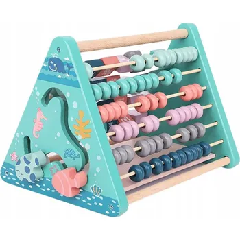 Dřevěná hračka Dřevěné Počítadlo-Třídič s Písmenky a Obrázky