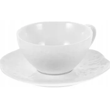 Šálek s podšálkem na čajovou kávu 170 ml, barva bílá