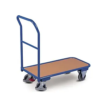 Kompaktní vozík s dřevěnou plošinou a centrální brzdou 104 x 60 cm - Balení po 1 ks