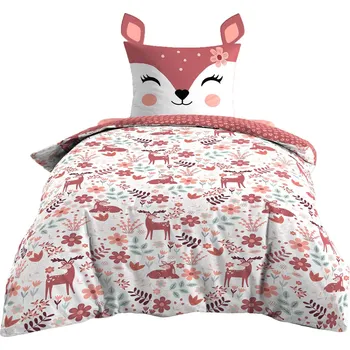 Povlečení Douceur d'intérieur Dětské povlečení 140 x 200 cm, dvoudílné, motiv se srnkami