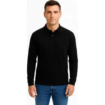 JHK pánská polokošile PORA210LS Pánské polo tričko s dlouhým rukávem Regular střihu, velikost 3XL