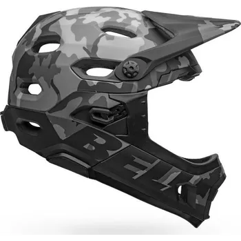 Cyklistická přilba Cyklistická helma Bell FF Super DH MIPS Spherical, matná černá s kamufláží, velikost 55-59 cm
