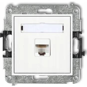 Elektrická zásuvka ZÁSUVKA POČÍTAČ 1xRJ45 5e KARLIK MINI BÍLÁ