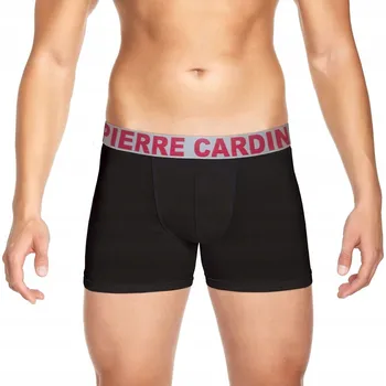 Boxerky PIERRE CARDIN PÁNSKÉ BOXERKY BAVLNA PCM C167 ČERNÉ ŠEDÁ GUMA M