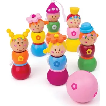 Kuželka Dřevěné kuželky Bigjigs Toys Víly