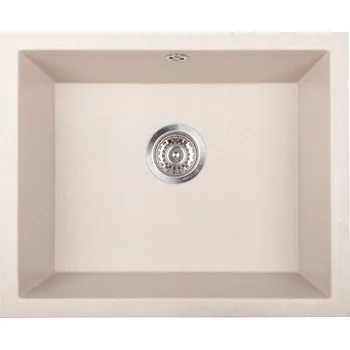Granitový dřez Jednokomorový granitový dřez Brenor Junit 56, béžový