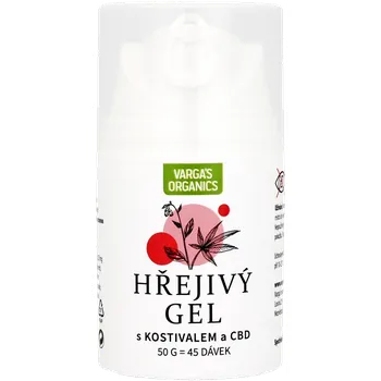 Masážní přípravek Varga's organics Varga's Hřejivý gel s kostivalem a CBD