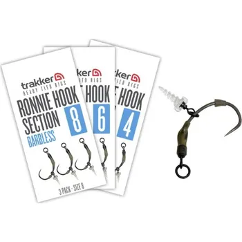 Rybářský háček Trakker Products Trakker Koncová část návazce Ronnie Hook Section (Barbless) 3ks Varianta: Trakker Ronnie Hook Section 3 Pack - Size 4 (Barbless)
