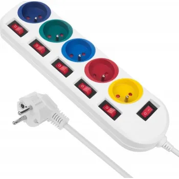 Napájecí kabel Prodlužovací Kabel přívodní kabel Hykker 1,5 m 5 ks bílý