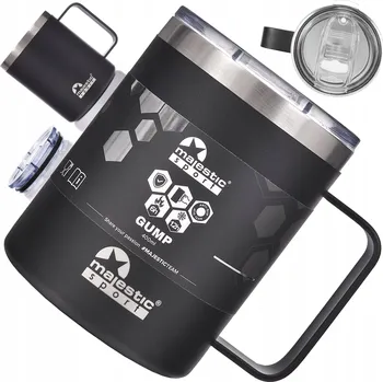 Termohrnek Termohrnek s uchem Majestic Sport Gump 400 ml - Černý