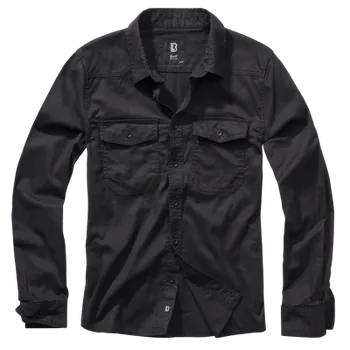 Pánská košile Košile Flannel Shirt Long Sleeve, Brandit, Černá, S