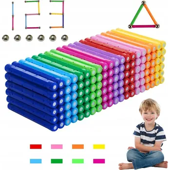 ostatní stavebnice SADA 204 STAVEBNICE MAGNETICKÝCH STAVEBNÍCH VZDĚLÁVACÍCH BLOKU A TYČINEK