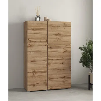 Komoda Vysoká komoda Asymetric s dvířky - dekor dub wotan