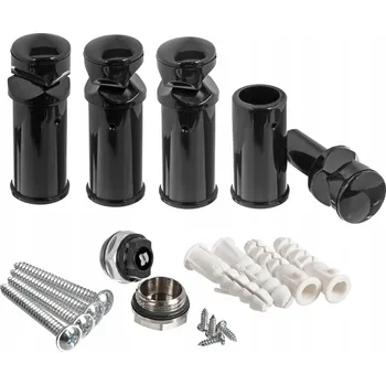 Radiátor Montážní sada/závěsy pro žebříkový koupelnový radiátor ČERNÁ!