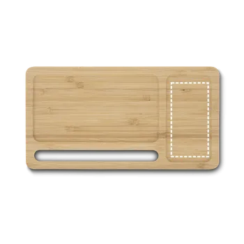 Úložný box MOTT. Stolní organizér s 15W bezdrátovou nabíječkou z bambusu a ABS GRAVÍROVÁNÍ LASEREM (max. 1 barva, 50 x 100mm) 1 barva 15 VPRAVO NAHOŘE