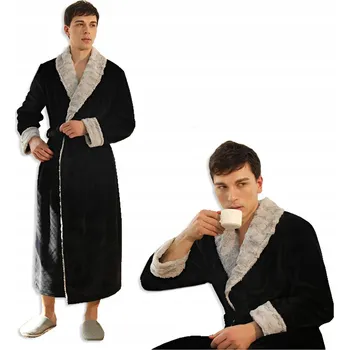 Pánský župan Pánský župan MĚKKÝ TEPLÝ plyšový na zavazování HOTELOVÝ elegantní DLOUHÝ M