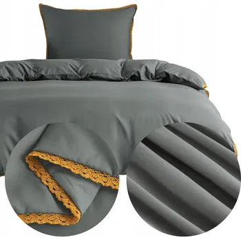 Povlečení Povlečení 140x200 2dílné z MIKROVLÁKNA hladké jednobarevné s krajkou Brandon