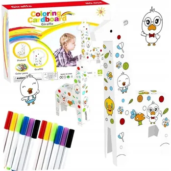 Výtvárné potřeby VÝTVARNÁ SADA ŽIRAFA Z KARTONU K Vymalování, Složení a Vybarvení - VELKÁ