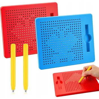 Obraz 2x Mini magnetická tabulka pro děti, vzdělávací, modrá + červená