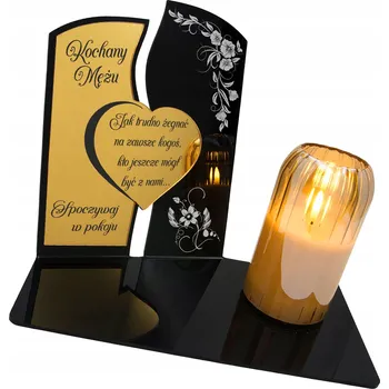 Smuteční dekorace VĚČNÝ HŘBITOVNÍ SVÍČKA ZNIČENÍ Soška pro manžela na hrob všech svatých LED