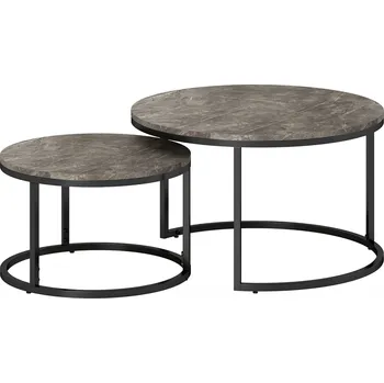 Konferenční stolek Sada 2 stohovatelných konferenčních stolků | šedé