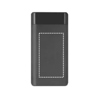 Powerbanka RAMAN. Powerbanka 16 000 mAh s ABS displejem 1 Střed, 55 x 100 Sítotisk (plast, papír), 1 barva