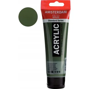 Vodová barva Akrylová Barva Amsterdam 120ml olivově zelená tmavě modrá 622