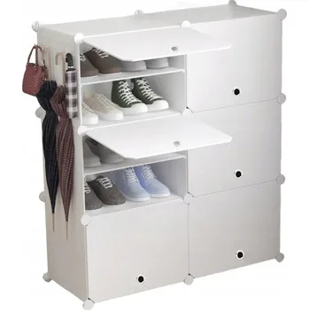 Botník Botník s policemi, s výklopnými dvířky HÖGLER 96 x 85 x 31 cm bílá