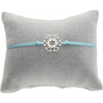 Náramek Stříbrný náramek na šňůrce sněhová vločka sněhová vločka se sněhovou vločkou STŘÍBRO 925