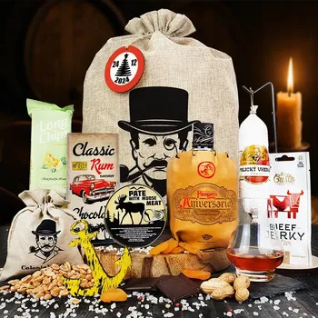 Dárkový potravinový koš Dárkové balení s rumem Pampero Aniversario pro muže | Dárkový koš s rumem Pampero Aniversario pro chlapa