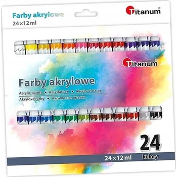 Vodová barva Akrylové barvy Titanum 24 x 12ml tuby